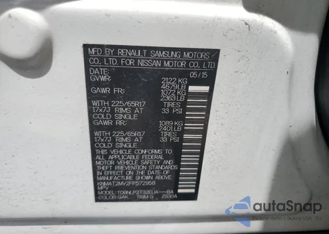 2015 Nissan Rogue S from USA, damaged, VIN KNMAT2MV2FP572958